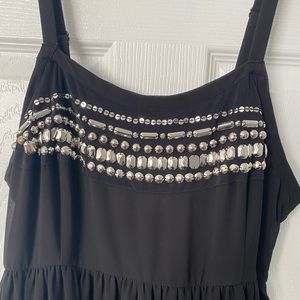 Black studded maxi dress